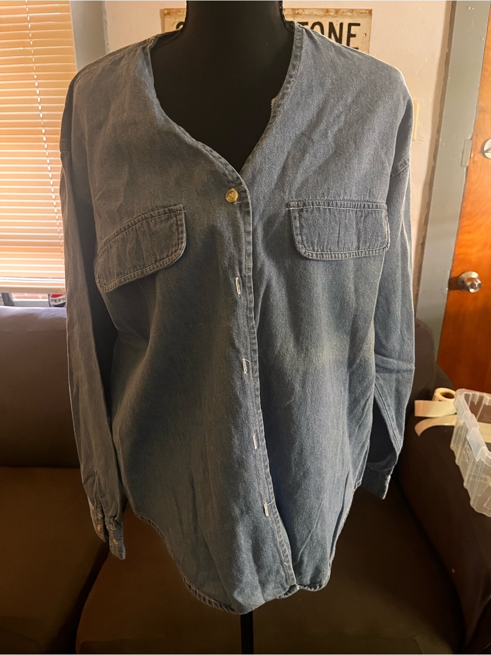 Denim Button-Up Jacket - Blue
